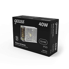 Блок питания Gauss Led Strip PS 12V 40W IP20 5A 202003040 2