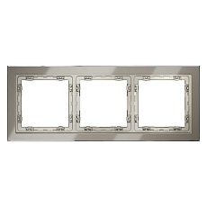Рамка стеклянная Voltum S70 на 3 поста, (шелк, стекло) VLS110304