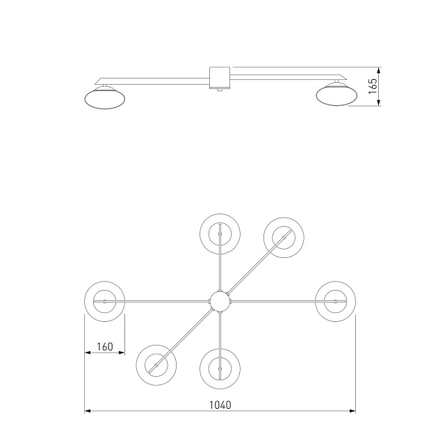 Потолочная люстра Eurosvet Opaline 70220/6 черный Smart Фото № 2