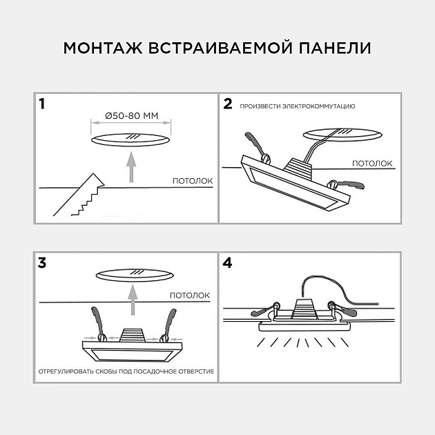 Встраиваемая светодиодная панель OGM LP-18 изображение 3 Встраиваемая светодиодная панель OGM LP-18 Фото № 3