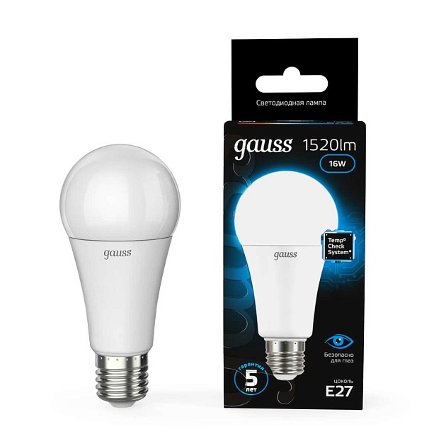 Лампа светодиодная Gauss E27 16W 6500K матовая 102502316 изображение 5 Лампа светодиодная Gauss E27 16W 6500K матовая 102502316 Фото № 5