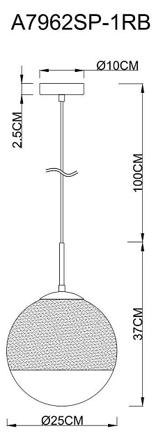 Подвесной светильник Arte Lamp Jupiter Copper A7962SP-1RB Фото № 3