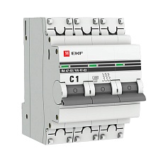 Автоматический выключатель 3P 1А (C) 4,5kA ВА 47-63 EKF PROxima mcb4763-3-01C-pro