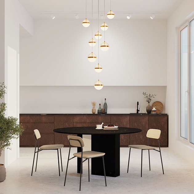 Подвесная светодиодная люстра Maytoni Area MOD295PL-L120BBS3K Фото № 11