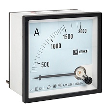 Амперметр AMA-961 аналоговый на панель (96х96) квадратный вырез 1500А трансф. подкл. EKF ama-961-1500