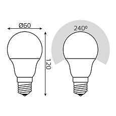Лампа светодиодная Gauss E27 10W 3000K матовая 102502110 2