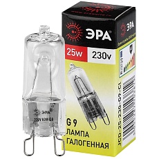 Лампа галогенная ЭРА G9 25W 3000K прозрачная G9-JCD-25-230V-CL C0027376 3