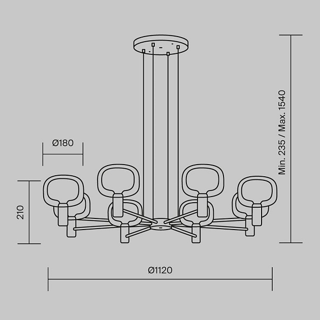 Подвесная люстра Maytoni Vision MOD411PL-08G Фото № 2