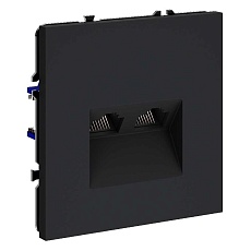 Розетка компьютерная встраиваемая Voltum S70 двойная RJ45+RJ45 кат.6, (графит) VLS060207 5