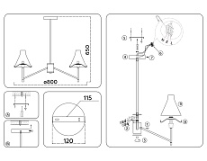 Подвесная люстра Ambrella Light High Light Modern LH57125 1