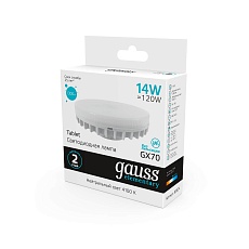 Лампа светодиодная Gauss GX70 14W 4100K матовая 83824 5