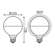 Лампа светодиодная филаментная Gauss E27 9W 4100K белая 1014802209 2