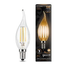 Лампа светодиодная Gauss E14 5W 2700K прозрачная 104801105 2