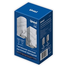 Уличный настенный светильник Uniel UUL-P42A 2х6W/GU10 IP65 Marble UL-00011362 1