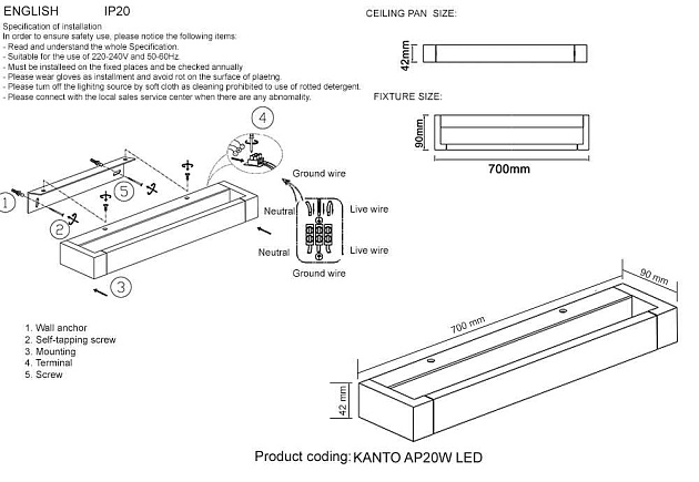 Бра Crystal Lux KANTO AP20W LED BL Фото № 4