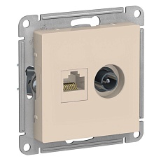 Розетка компьютерная RJ45/TV Systeme Electric AtlasDesign 5e кат UTP бежевая ATN000289