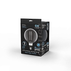Лампа светодиодная филаментная Gauss E27 6W 4000K серая 154802205 2