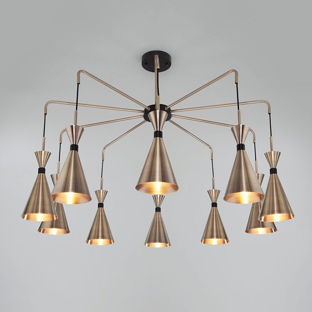 Подвесная люстра Bogates Glustin 316/10 латунь / черный Фото № 1