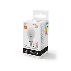Лампа светодиодная Gauss E14 12W 3000K матовая 53112 5