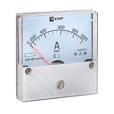 Амперметр AMA-801 аналоговый на панель (80х80) круглый вырез 1000А трансф. подкл. EKF ama-801-1000