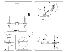 Подвесная люстра Ambrella Light High Light LH55353 1