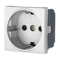 Розетка LK Studio с з/к, со шторками матовая поверхность (серебристый металлик) LK45 851403-1 2