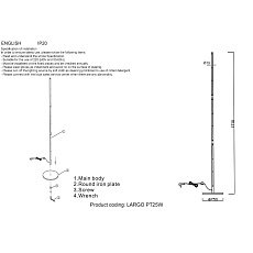 Торшер Crystal Lux Largo PT25W Gold 1
