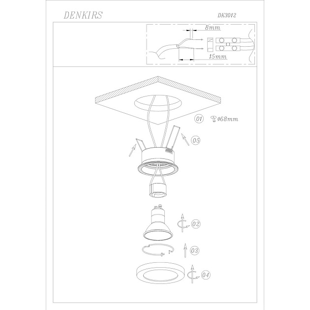 Встраиваемый светильник Denkirs Enkel DK3012-BK Фото № 2