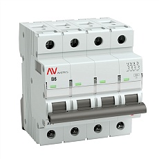 Выключатель автоматический AV-6 4P 6A (B) 6kA EKF AVERES mcb6-4-06B-av