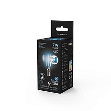 Лампа светодиодная филаментная Gauss E14 7W 4100К прозрачная 105801207 4