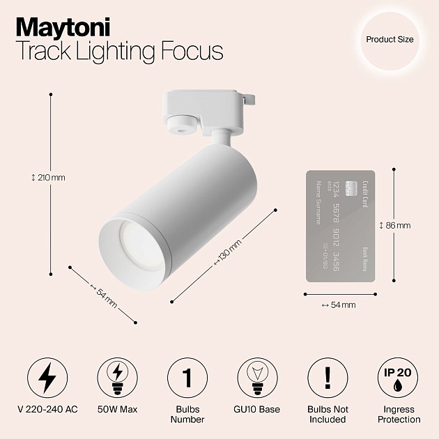 Трековый светильник Maytoni Track TR004-1-GU10-W изображение 2 Трековый светильник Maytoni Track TR004-1-GU10-W Фото № 2
