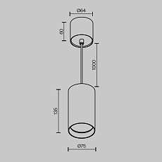 Подвесной светодиодный светильник Maytoni Technical Vol P100PL-20W4K-W 1