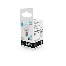 Лампа светодиодная Gauss E27 6W 4100K матовая 53226 1