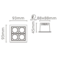 Встраиваемый светодиодный светильник Fiberli XL003-3T 12130303 3