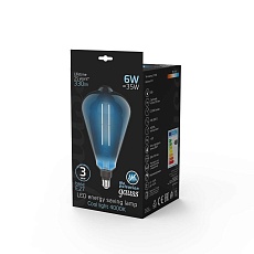 Лампа светодиодная филаментная Gauss E27 6W 4000K серая 157802205 4