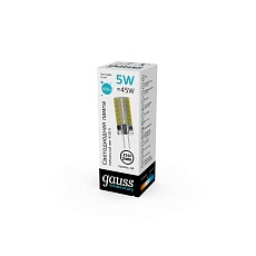 Лампа cветодиодная Gauss G4 5W 4100K прозрачная 18025 3