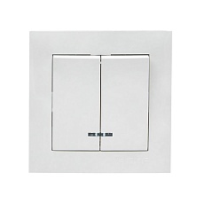 Валенсия выключатель 2-кл. 10А белый с индикатором EKF PROxima EWV10-123-10