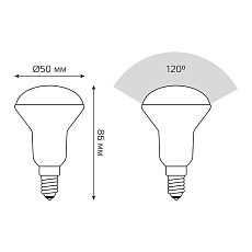 Лампа светодиодная рефлекторная Gauss E14 6W 4100K матовая 106001206 2