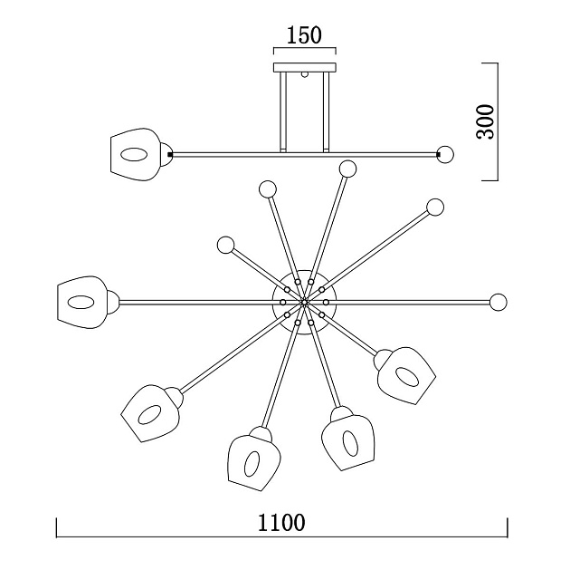 Потолочная люстра Escada UNIVERSE 695/5P Фото № 2
