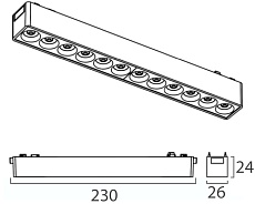 Трековый светодиодный светильник Italline IT09-9010 black 3000K 3