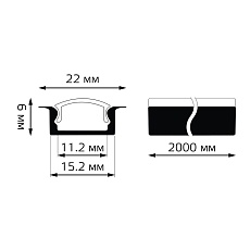 Профиль для светодиодной ленты врезной Gauss BT414 2