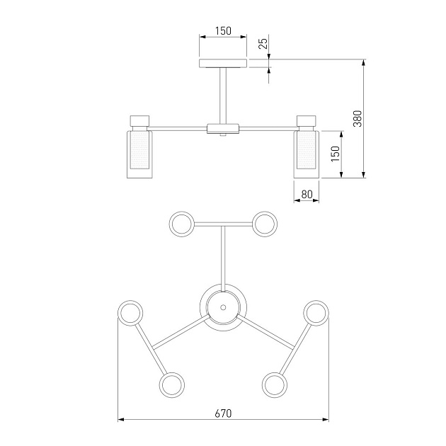 Потолочная люстра Eurosvet Amado 70115/6 белый Фото № 3