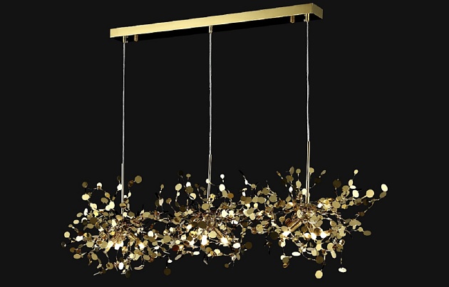 Подвесная люстра Crystal Lux GARDEN SP3х3 L1200 GOLD изображение 4 Подвесная люстра Crystal Lux GARDEN SP3х3 L1200 GOLD Фото № 4