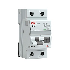 Дифференциальный автомат DVA-6 1P+N 10А (B) 30мА (AC) 6кА EKF AVERES rcbo6-1pn-10B-30-ac-av
