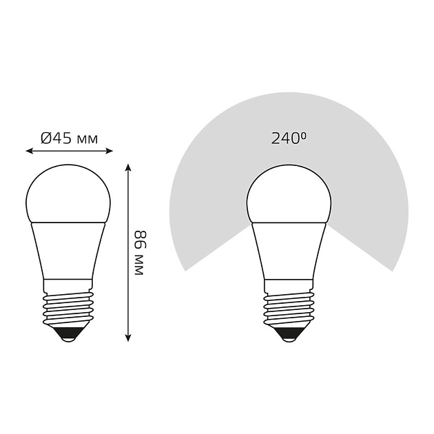 Лампа светодиодная Gauss E27 6.5W 3000K матовая 105102107 изображение 2 Лампа светодиодная Gauss E27 6.5W 3000K матовая 105102107 Фото № 2