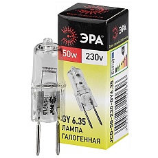 Лампа галогенная ЭРА GY6.35 50W 2700K прозрачная GY6.35-JCD-50W-230V C0027374 1