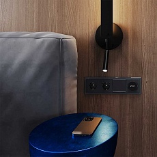 Рамка стеклянная Voltum S70 на 4 поста, (графит, стекло) VLS110407 2