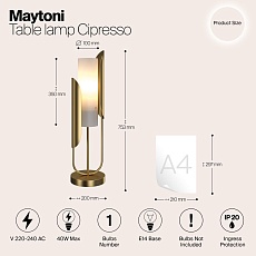 Настольная лампа Maytoni Сipresso Z014TL-01G 2