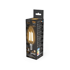 Лампа светодиодная филаментная Gauss E14 13W 2700K прозрачная 103801113 1