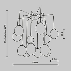 Подвесная люстра Maytoni Branch MOD176PL-12G 1